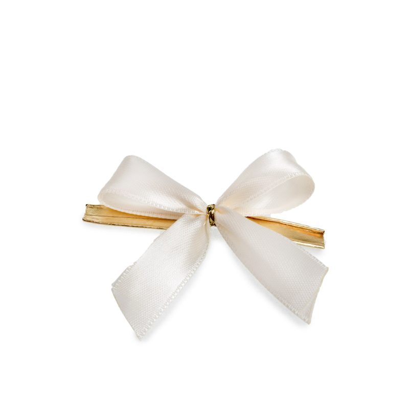 Schleifen mit Drahtclip Breite:60mm, creme
