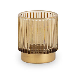 Teelicht-Halter "Righe" Ø7xH:8cm, gold