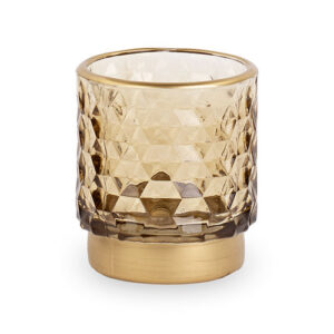 Teelicht-Halter "Esagoni" Ø7xH:8cm, gold