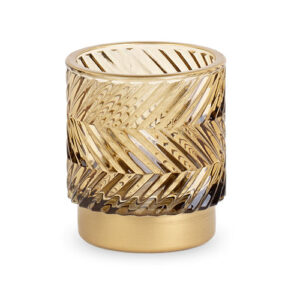 Teelicht-Halter "Zig-Zag" Ø7xH:8cm, gold