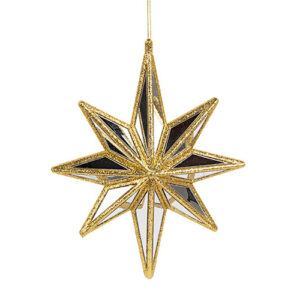 Spiegel-Stern Hänger Ø27cm, gold/spiegel