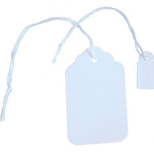 Fadenetiketten 8 x 19 mm, weiß, 1000 Stk./Packung