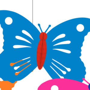 Schmetterling 28x40cm, blau