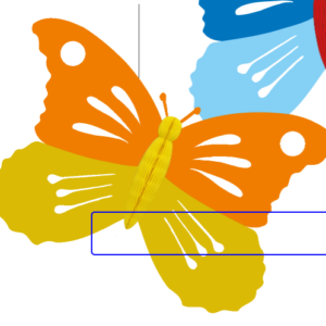 Schmetterling 47x68cm, orange/gelb