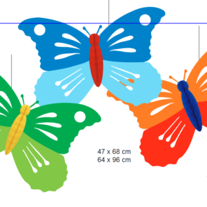 Schmetterling 47x68cm, dk.grün/hellgrün