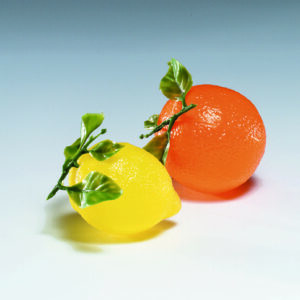 Orange mit Blatt Ø8cm, 3 Stk./Packung