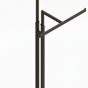 2-Weg Ständer m.T-Stange, ausziehbar, H:130-180cm, B:45xT:45cm, anthrazit, m.Holzsockel