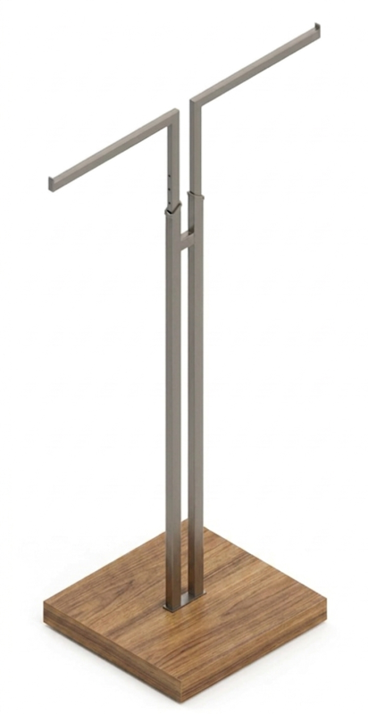 2-Weg Ständer, ausziehbar, H:130-180cm, B:45xT:45cm, metall natur(grau), m.Holzsockel