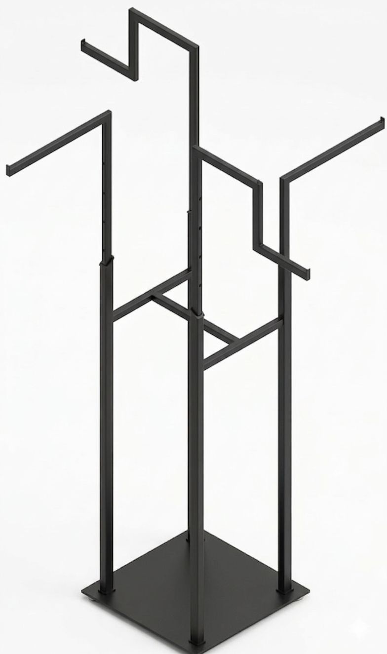 4-Weg Ständer, ausziehbar, H:130-180cm, B:45xT:45cm, anthrazit