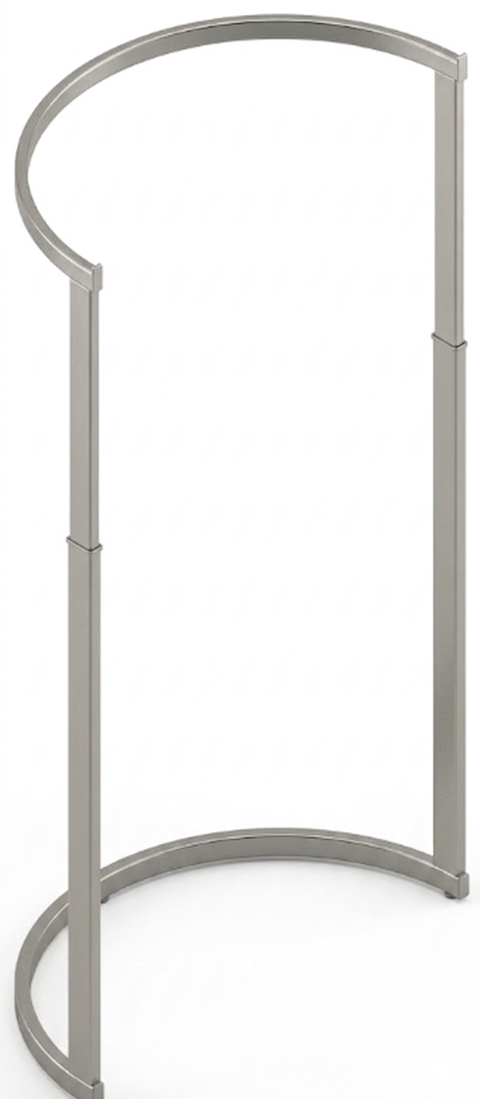 Halbkreis-Ständer, höhenverstellbar, H:115-165cm, B:80xT:40cm, metall natur(grau)