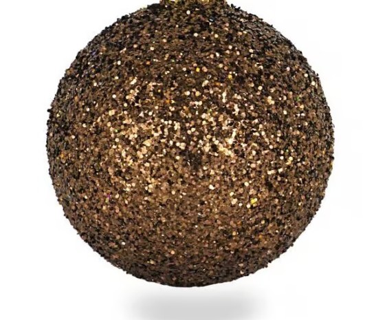 Weihnachtskugel Ø80mm, braun-glitter