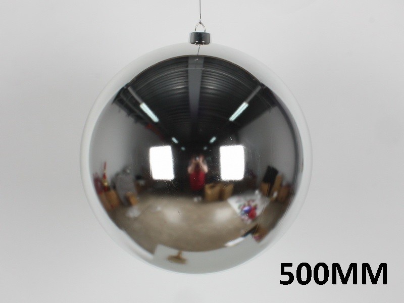 Weihnachtskugel Ø50cm, silber glänzend