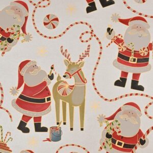 Secare-Rolle "Santa Claus" B:70cm/L:100m, weiß/rot