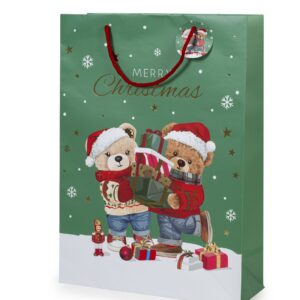 Tragetasche "Bears" 33x12,7x45,7cm, grün