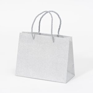 Tragetasche "Glitter"23x10x18cm, silber