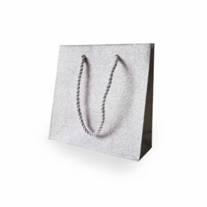 Tragetasche "Glitter"15,5x5,5x15,5cm, silber