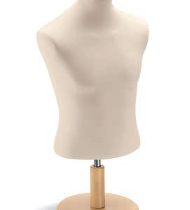 Herren-Kurzbüste H:63cm, beige(ecru)/esche-hell