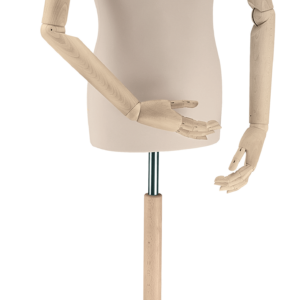 Herren-Büste mit Holzarmen, beige/natur (esche roh)