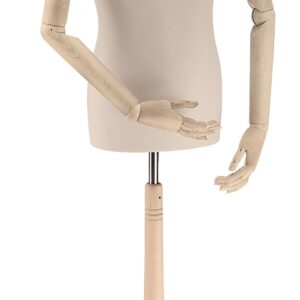 Herren-Büste mit Holzarmen, beige/natur (esche roh)
