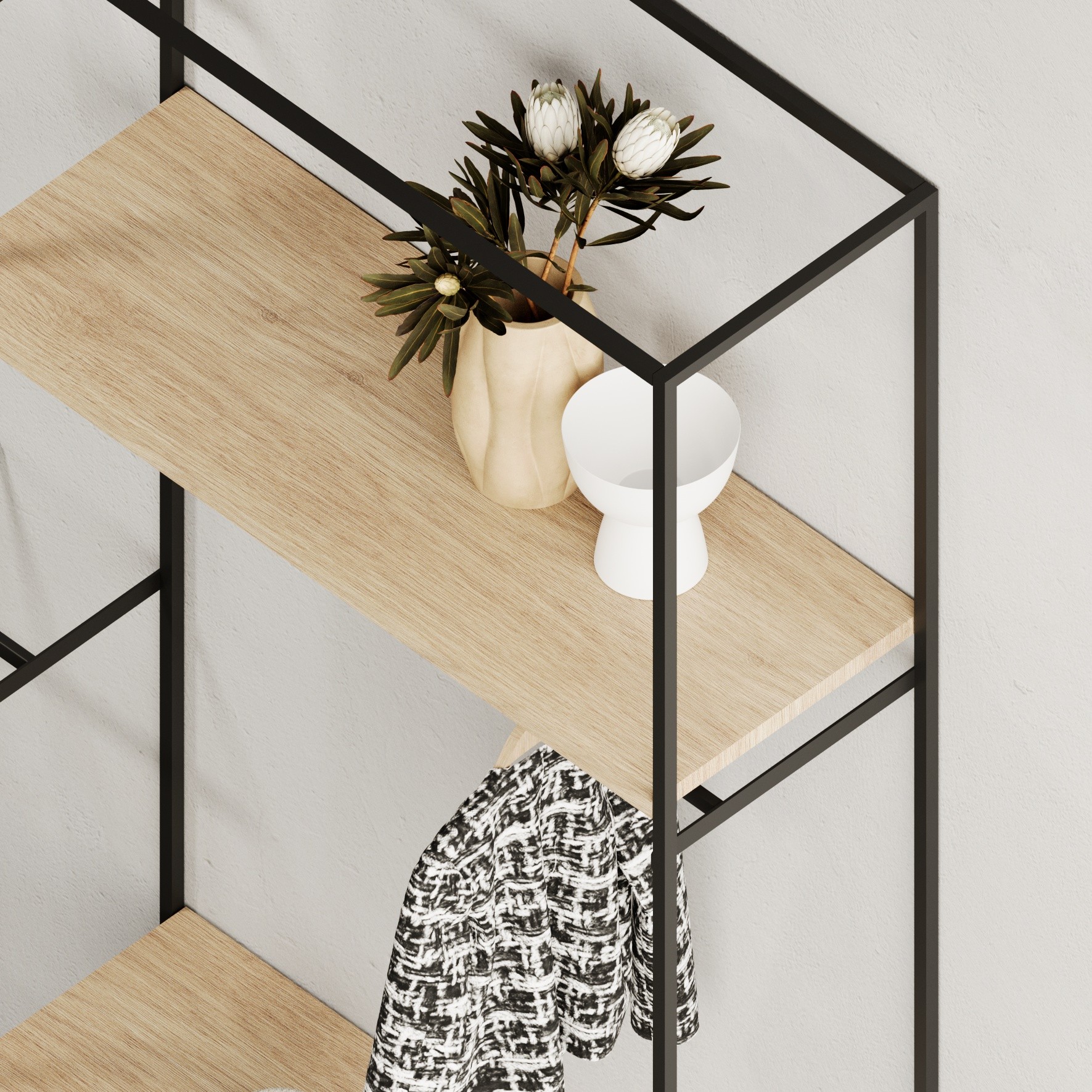 Ladenbau-Regalwand CAGE L.360xT.45xH.270cm, schwarz – Bild 5
