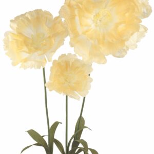 Papier Blume 3-tlg., H:140cm, gelb
