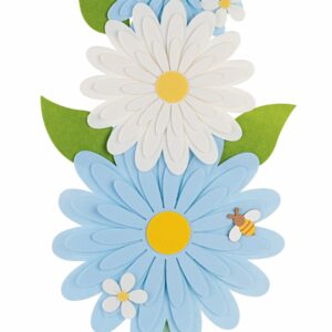 Filz Blumenaufsteller, H:86 cm, hellblau/weiß
