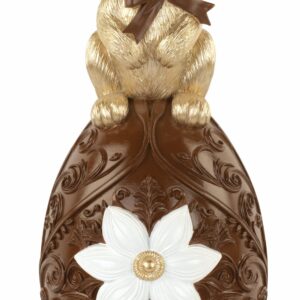 Hase auf Osterei H:47,5cm, braun/gold