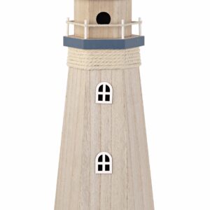 Leuchtturm, H:81x28x28cm, blau/beige