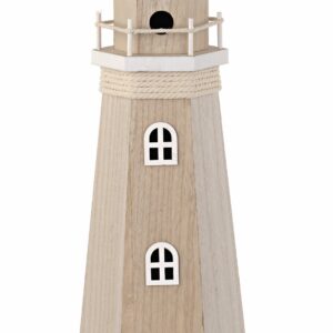 Leuchtturm, H:65x23x23cm, weiß/beige