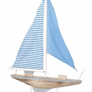 Segelboot, H:80x50x10cm, blau/beige