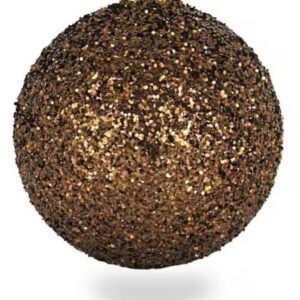 Weihnachtskugel Ø80mm, braun-glitter