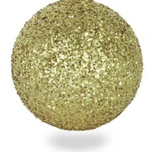 Weihnachtskugel Glitter Ø15cm, hellgold