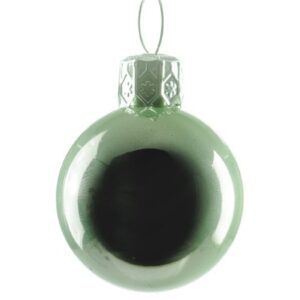 Weihnachtskugeln Ø77mm, 12 Stk./Box, pastellgrün glänzend