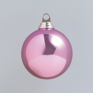 Weihnachtskugeln Ø77mm, 12 Stk./Box, rosa glänzend
