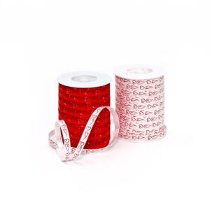 Herz-Florband B:10mm Obsession, weiß/rot