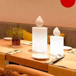 Kerzenlampe Fiammetta Ø10xH:22,5cm, rot