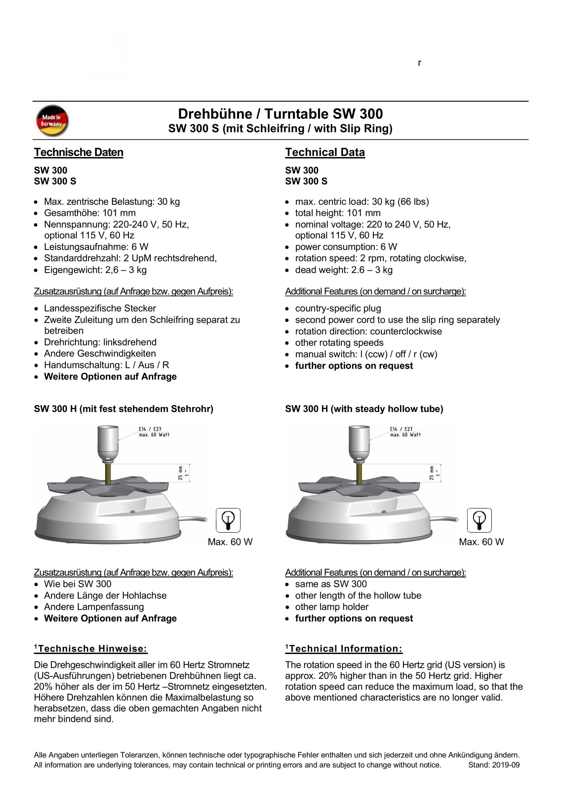 Drehbühne 30kg ohne Schleifring – Bild 3